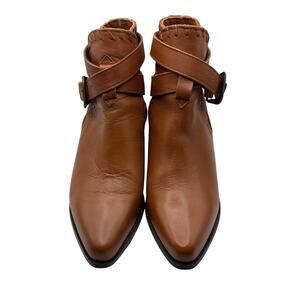 Dingo Brown Leather Ankle Boots Women’s 6.5M Western Buckle Strap
